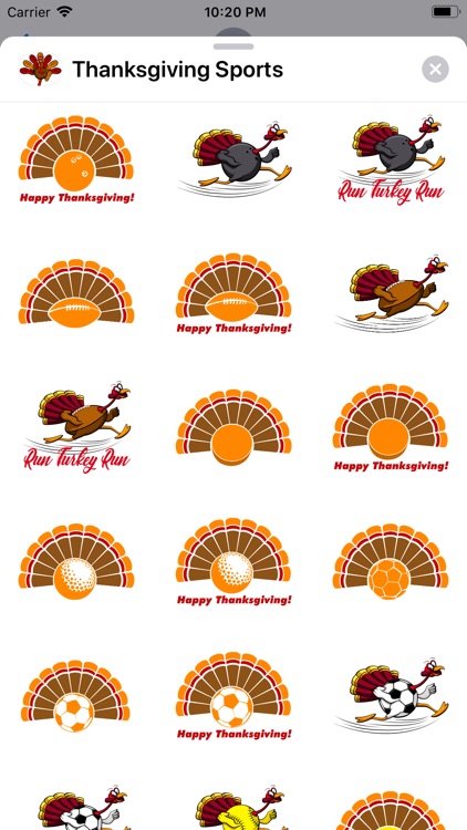 Thanksgiving Sports Stickers