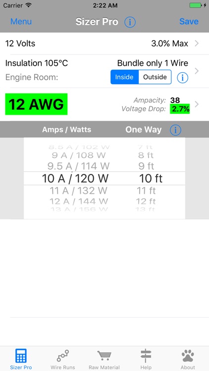 DC Wire Sizer