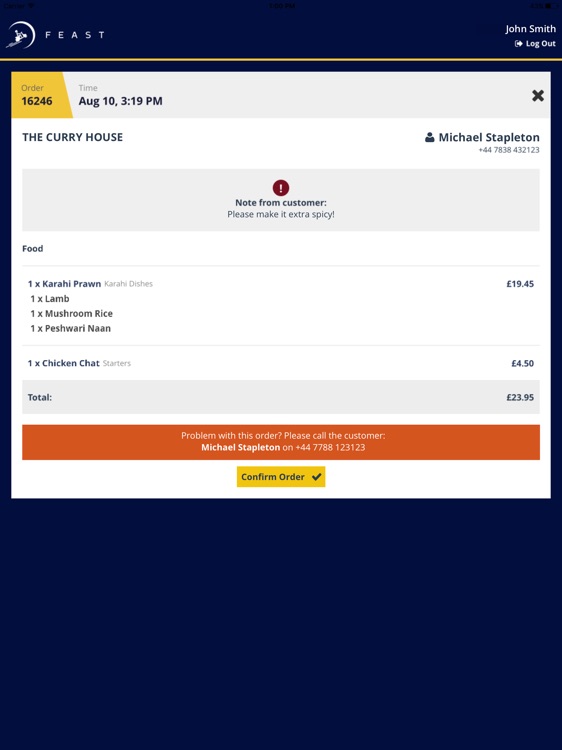 Feast Orders Manager