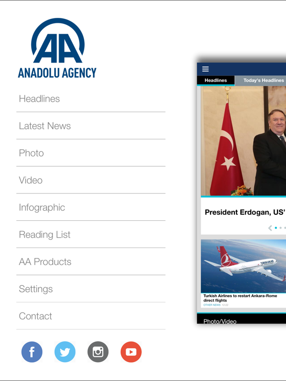 Anadolu Agency Tablet iPad screenshot 1 - News app