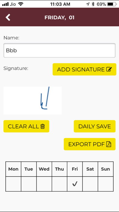 Plant and Machinery Check List screenshot