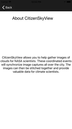 Screenshot von Citizen Sky View auf dem iPhone 3