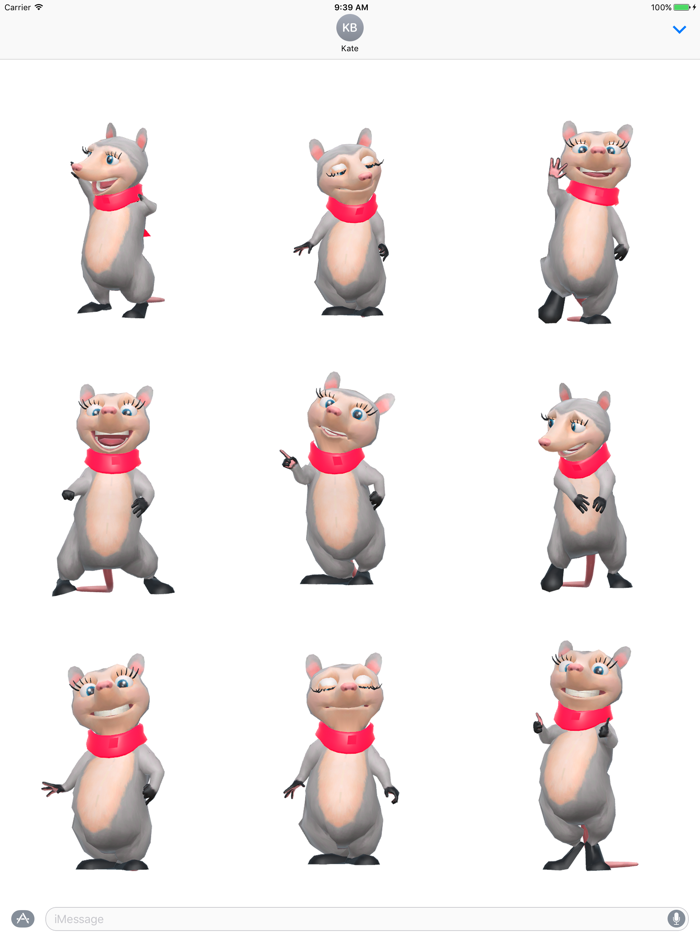 Opossum Emoji Animated Sticker