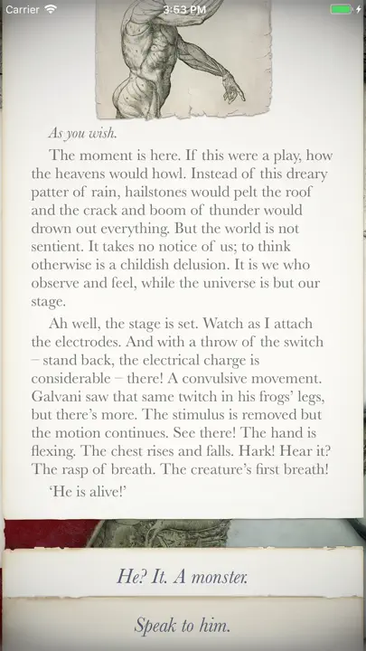 Frankenstein: Interactive iPhone-skjermbilde 5
