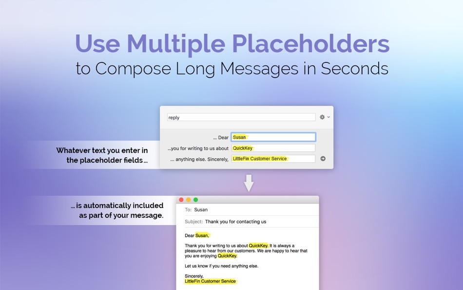 #1. QuickKey–Email & Text Expander (macOS) Podle: LittleFin LLC