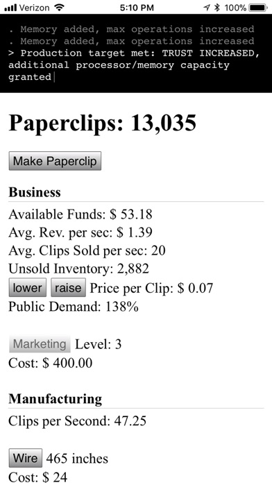 Universal Paperclips™ screenshot 2