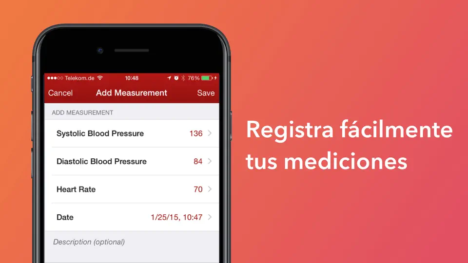 Captura de pantalla de Presión Arterial Asistente en iPhone 2