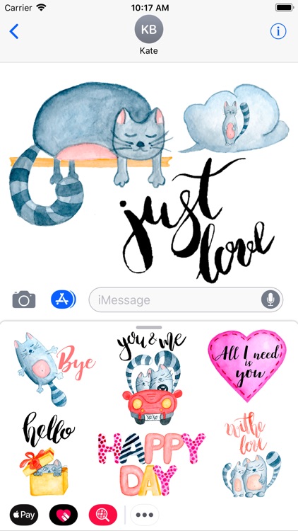 Love Cats Couple Stickers Pack