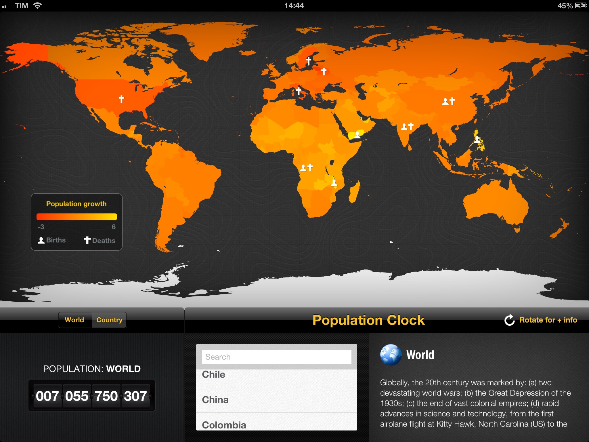 Population Clock HD screenshot 3