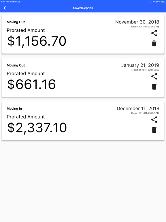 Screenshot #6 pour Prorate Calculator Pro