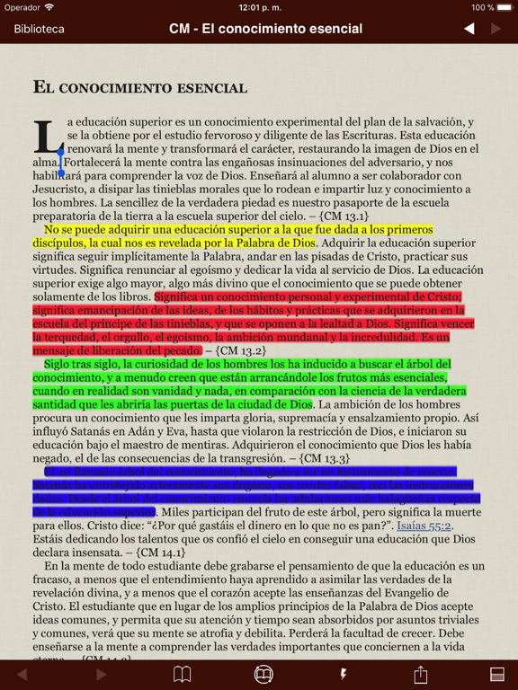 Los escritos de Elena de White iPad screenshot 4 - Reference app
