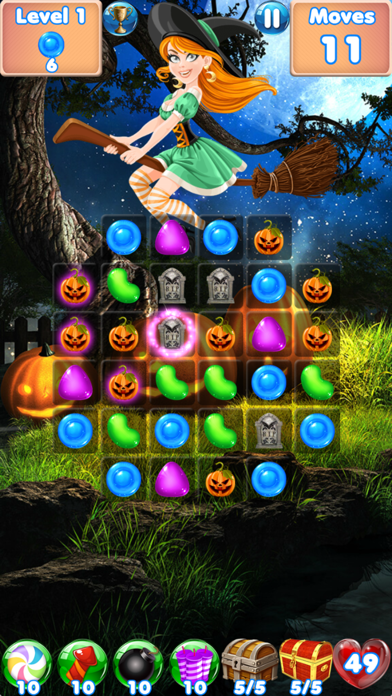 Screenshot #1 pour Candy Halloween Games Match 3