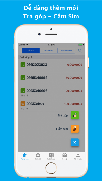 Screenshot #2 pour TIGO: Quản lý trả góp, cầm sim