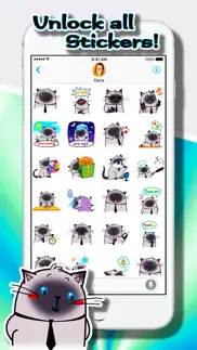 cat stickers: fat sam iphone screenshot 2