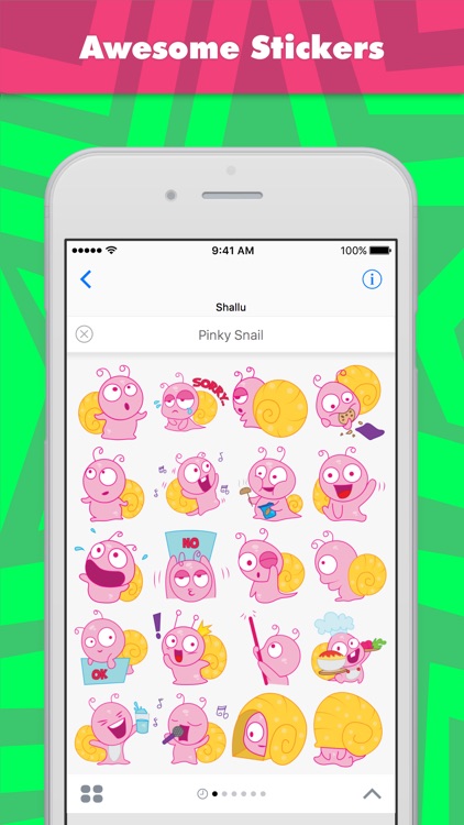 Pinky Snail stickers by Shallu