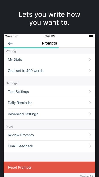 Prompts for Writing screenshot-3