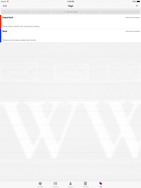 NetDomains iPad screenshot