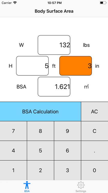 BSA Calculator