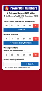 Powerball Lucky Numbers screenshot #2 for iPhone