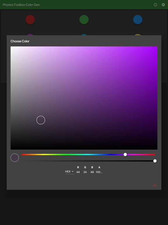 Screenshot #5 pour Physics Toolbox Color Gen