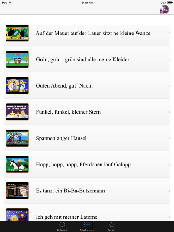 Screenshot #5 pour Kids Deutschen Songs