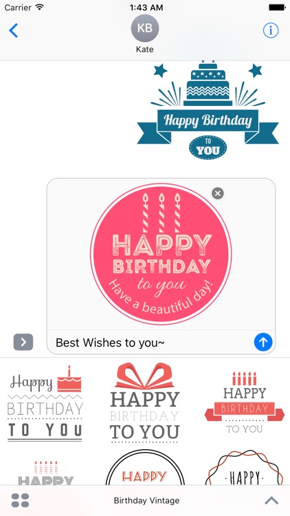 Birthday - Vintage & Retro Style Congrats Message screenshot-4