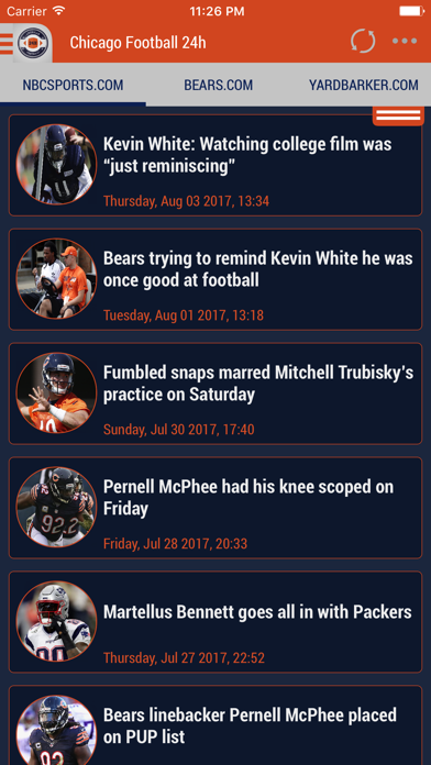 Screenshot #1 pour 24h News for Chicago Bears