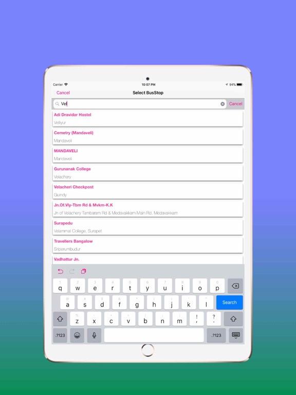 Chennai MTC BUS iPad screenshot 5 - Travel app