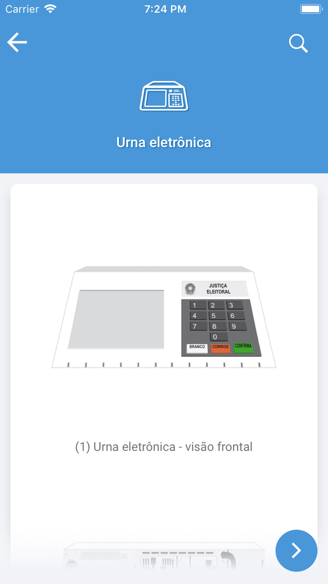 Screenshot do app Mesário