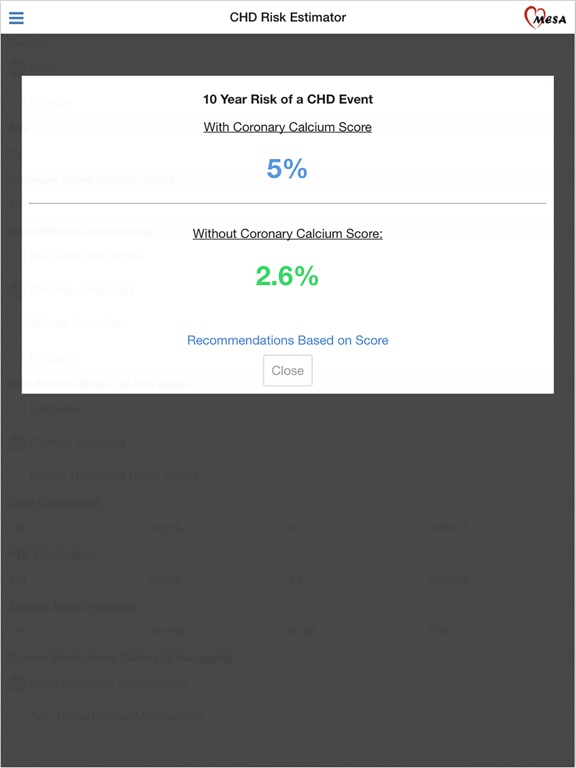 Screenshot #5 pour MESA Risk Score