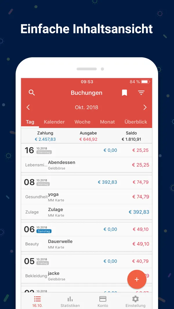 Haushaltsbuch : Money Manager Screenshot 1