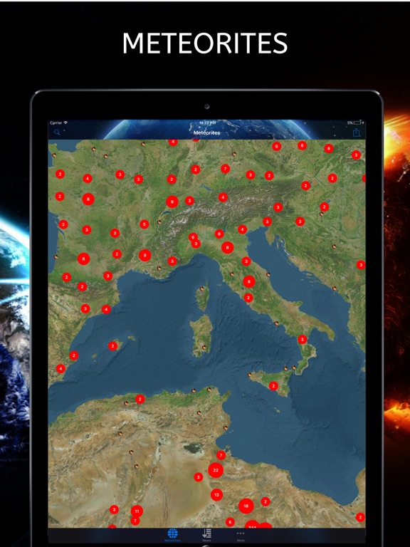 Meteorites iPad screenshot 1 - Entertainment app