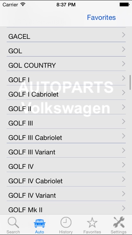 Autoparts for Volkswagen