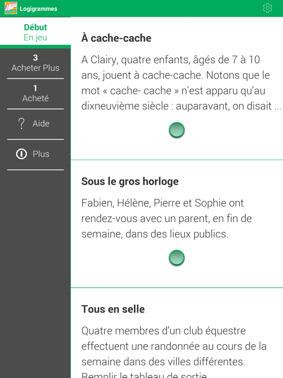 Logic Puzzles in French iPad screenshot