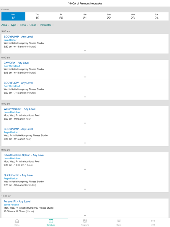 Fremont Family YMCA iPad screenshot