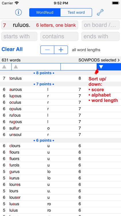 Words Finder Wordfeud/SOWPODS