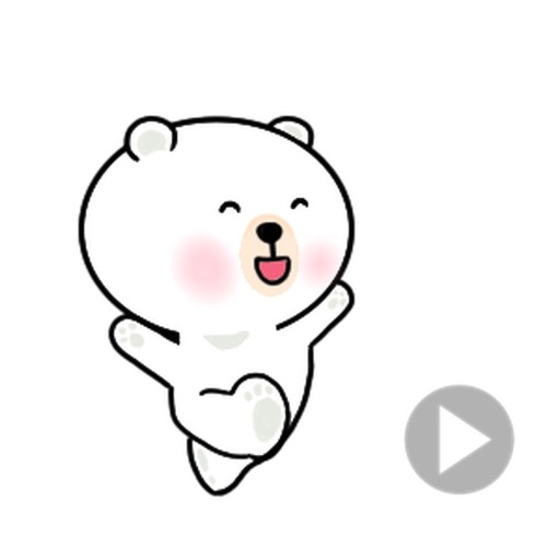 Happy White Bear Stickers