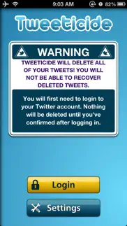 tweeticide - delete all tweets iPhone Captures Décran 1