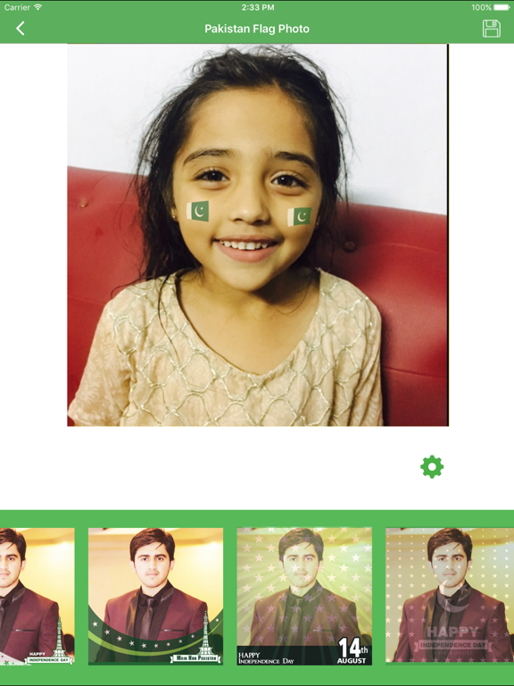 Pakistan 14 August Flag Face Photo Frame Maker iPad screenshot 5 - Reference app