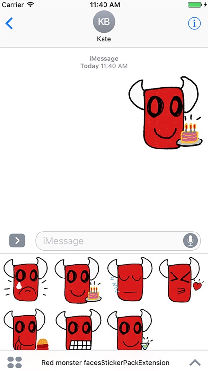 Red monster faces stickers screenshot-3