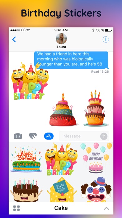 Birthday Cake Wishes Stickers screenshot 2