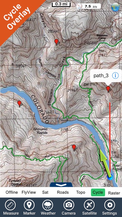 Grand Canyon National Park gps and outdoor map