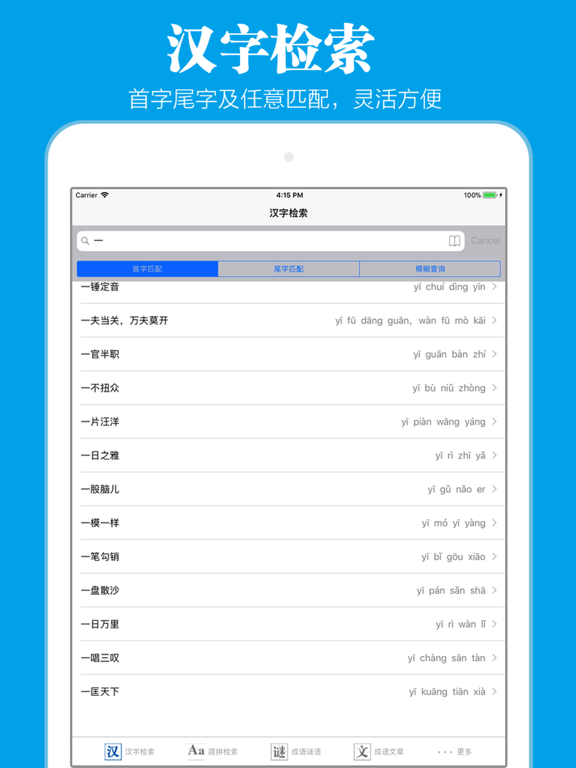 成语词典离线版 iPad screenshot 1 - Education app