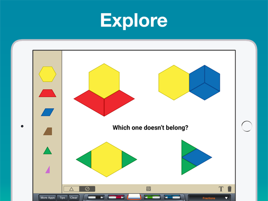 Pattern Blocks Manipulative iPad screenshot 5 - Education app