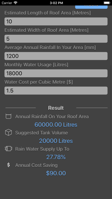 Rainfall Calculator screenshot 2