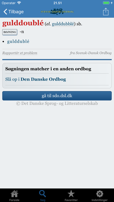 Svensk-Dansk Ordbog Screenshot