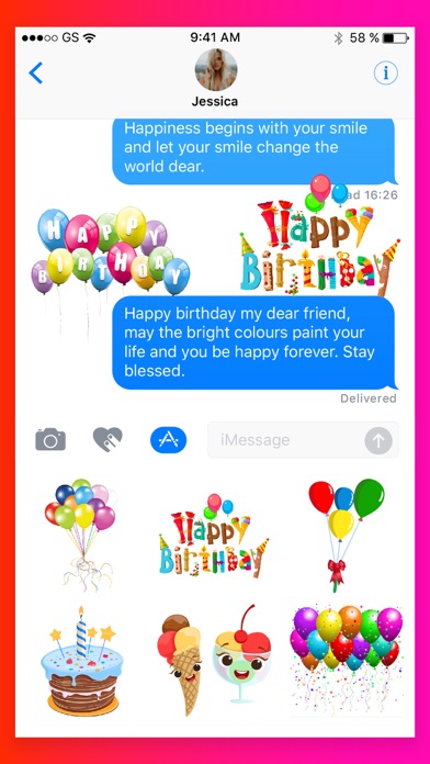 Happy Birthday Wish Stickers screenshot 2