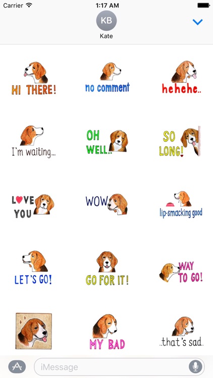 Cute Beagle Dog Says Sticker