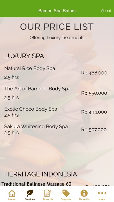 Bambu Spa Batam App screenshot 2