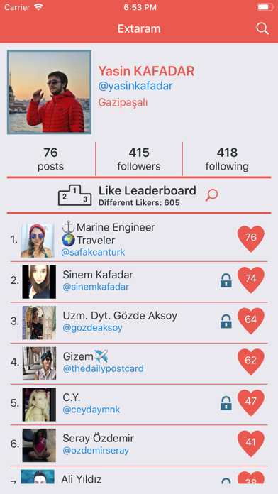 Screenshot #2 pour Extaram for bloggers&stalkers